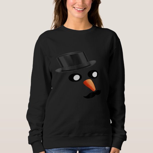 Snowman Face Cute Winter Snowman with Sunglasses C Trui (Voorkant)
