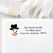 Snowman Face Design Return-adreslabels Etiket (Insitu)