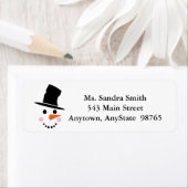 Snowman Face Design Return-adreslabels Etiket (Insitu)