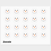 Snowman Face Envelope Seal Round Sticker (Vel)