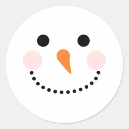 Snowman Face Envelope Seal Round Sticker