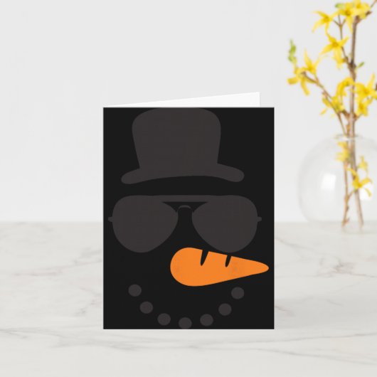 Snowman Face Family Christmas Matching Costume Men Kaart (Gele Bloem)