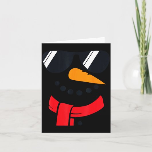 Snowman Face Family Christmas Matching Costume Men Kaart (Voorkant)