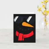 Snowman Face Family Christmas Matching Costume Men Kaart (Gele Bloem)
