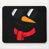 Snowman Face Family Christmas Matching Costume Men Muismat (Voorkant)