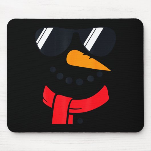 Snowman Face Family Christmas Matching Costume Men Muismat (Voorkant)