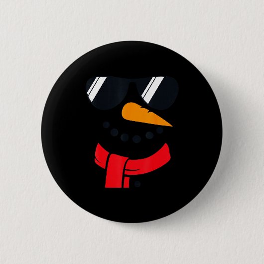 Snowman Face Family Christmas Matching Costume Men Ronde Button 5,7 Cm (Voorkant)