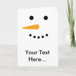 Snowman Face Feestdagen Kaart<br><div class="desc">Geniet van het winterseizoen met dit klassieke sneeuwgezicht! Dit vrolijke icoon van zorgeloze dagen zal iedereen glimlachen. Voeg jouw tekst toe om het object te personaliseren en maak deze sneeuwman van jou!</div>
