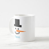 Snowman Face Gepersonaliseerd Winter Holiday Fun g Koffiemok (Voorkant links)