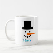 Snowman Face Gepersonaliseerd Winter Holiday Fun g Koffiemok (Links)