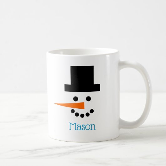 Snowman Face Gepersonaliseerd Winter Holiday Fun g Koffiemok (Rechts)