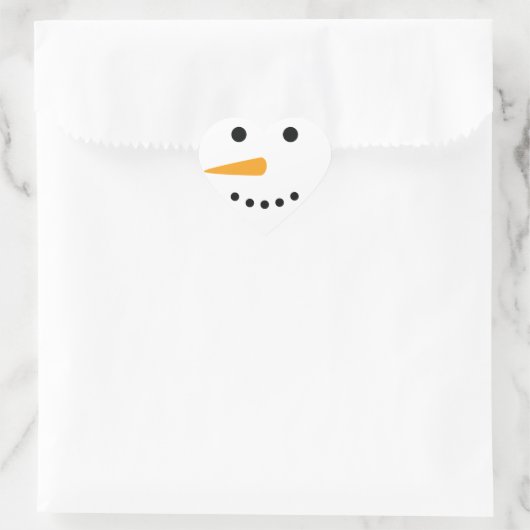 Snowman Face Hart Sticker (Tas)