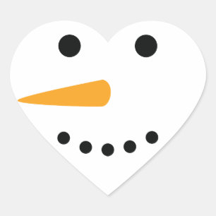 Snowman Face Hart Sticker