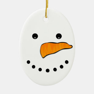 Snowman Face Keramisch Ornament