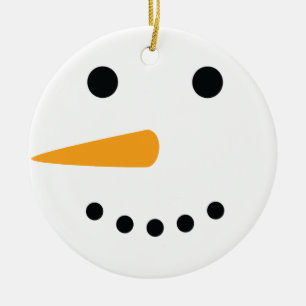 Snowman Face Keramisch Ornament