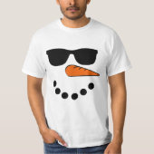 Snowman Face Kerstmis Funny Santa Claus Sunglass T-shirt (Voorkant)