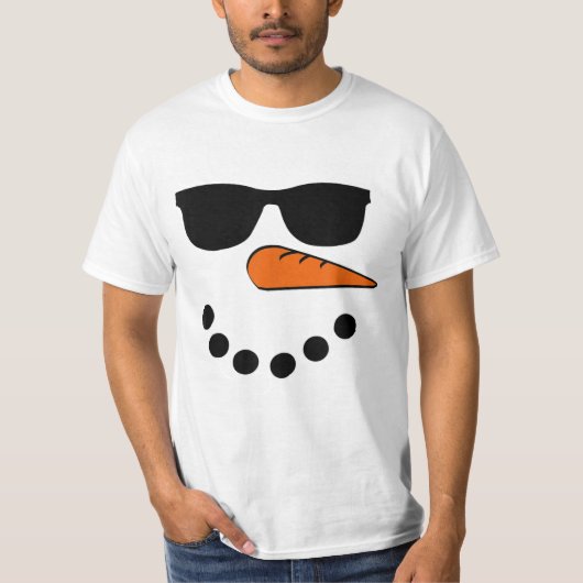 Snowman Face Kerstmis Funny Santa Claus Sunglass T-shirt (Voorkant)