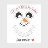 Snowman Face Kerstmis Sticker (Vel)