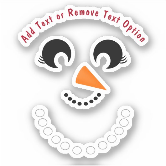 Snowman Face Kerstmis Sticker (Voorkant)