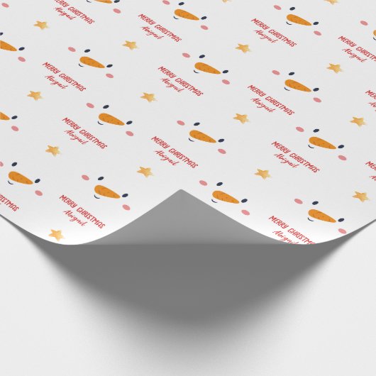 Snowman Face-kerstpapier Cadeaupapier (Hoek)