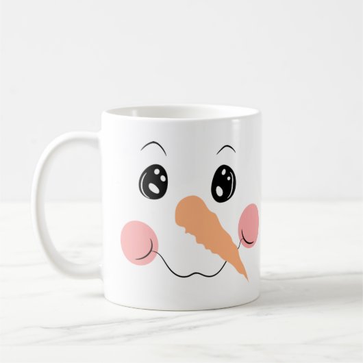 Snowman Face Large Coffee Mok (Links)