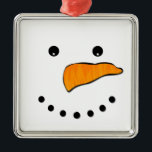 Snowman Face Metalen Ornament<br><div class="desc">Het Snowman Face-ontwerp is ideaal voor winterse feestdagen,  inclusief kerstmis en nieuwjaar! Het ontwerp zal een schattige aanraking aan huisdeurproducten,  kleding,  en nog veel meer toevoegen. Ook een geweldig cadeau!</div>