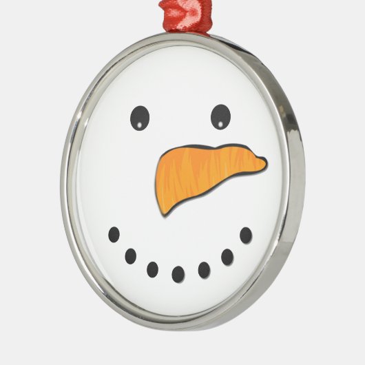 Snowman Face Metalen Ornament (Links)