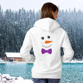 Snowman Face Paarse Bowtie naam toevoegen Hoodie