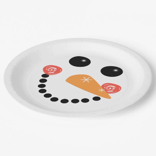 Snowman Face Papieren Bordje (Gekanteld)