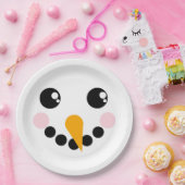 Snowman Face Papieren Bordje (Feest)