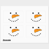 Snowman Face Rechthoekige Sticker (Vel)