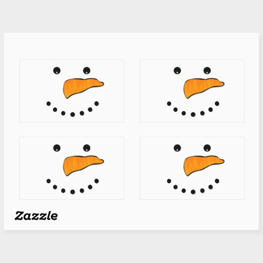 Snowman Face Rechthoekige Sticker (Vel)