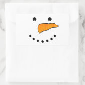 Snowman Face Rechthoekige Sticker (Tas)