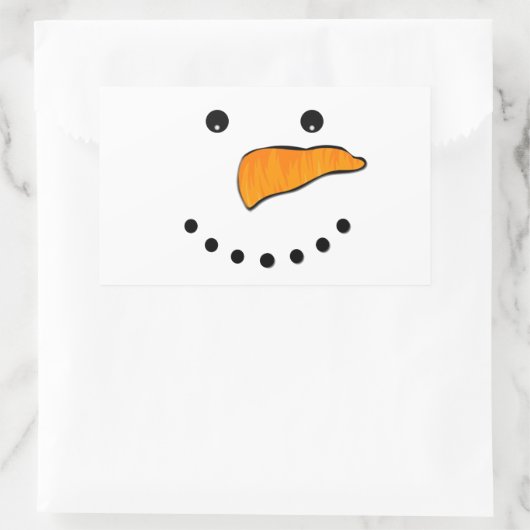 Snowman Face Rechthoekige Sticker (Tas)