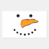 Snowman Face Rechthoekige Sticker (Voorkant)