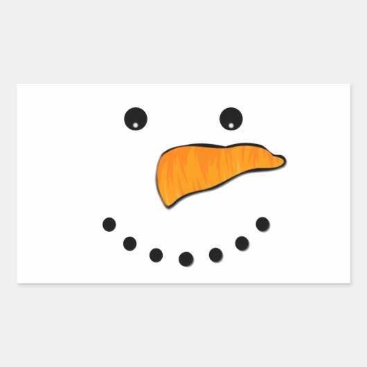 Snowman Face Rechthoekige Sticker (Voorkant)