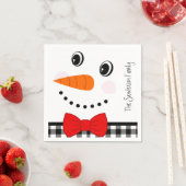 Snowman Face Red Bowtie Black Buffalo Pset Trim Servet (Insitu)