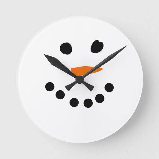 Snowman Face Ronde Klok (Voorkant)