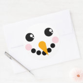 Snowman Face Ronde Sticker (Envelop)
