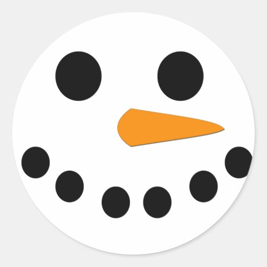 Snowman Face Ronde Sticker (Voorkant)