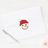 Snowman Face Ronde Sticker (Envelop)