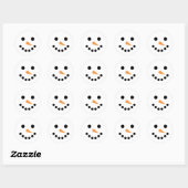 Snowman Face Ronde Sticker (Vel)