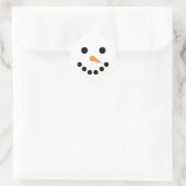 Snowman Face Ronde Sticker (Tas)