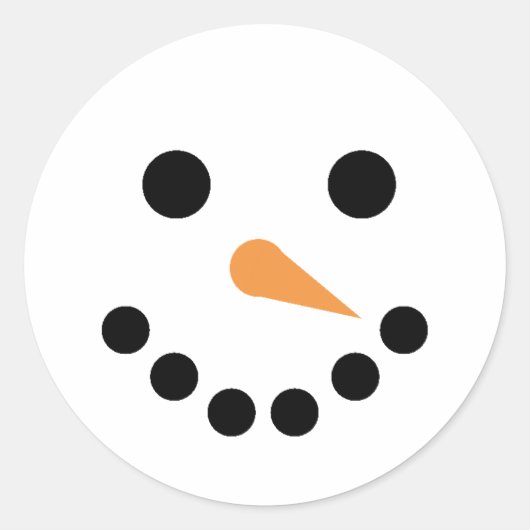 Snowman Face Ronde Sticker (Voorkant)