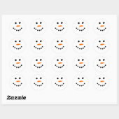 Snowman Face Ronde Sticker (Vel)