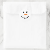 Snowman Face Ronde Sticker (Tas)