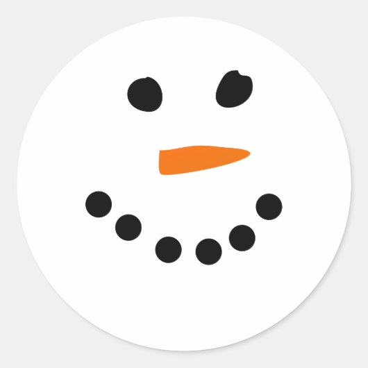 Snowman Face Ronde Sticker (Voorkant)