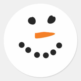 Snowman Face Ronde Sticker