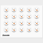 Snowman Face Ronde Sticker (Vel)