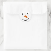Snowman Face Ronde Sticker (Tas)